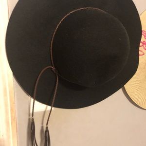 Black wide rimmed festival hat